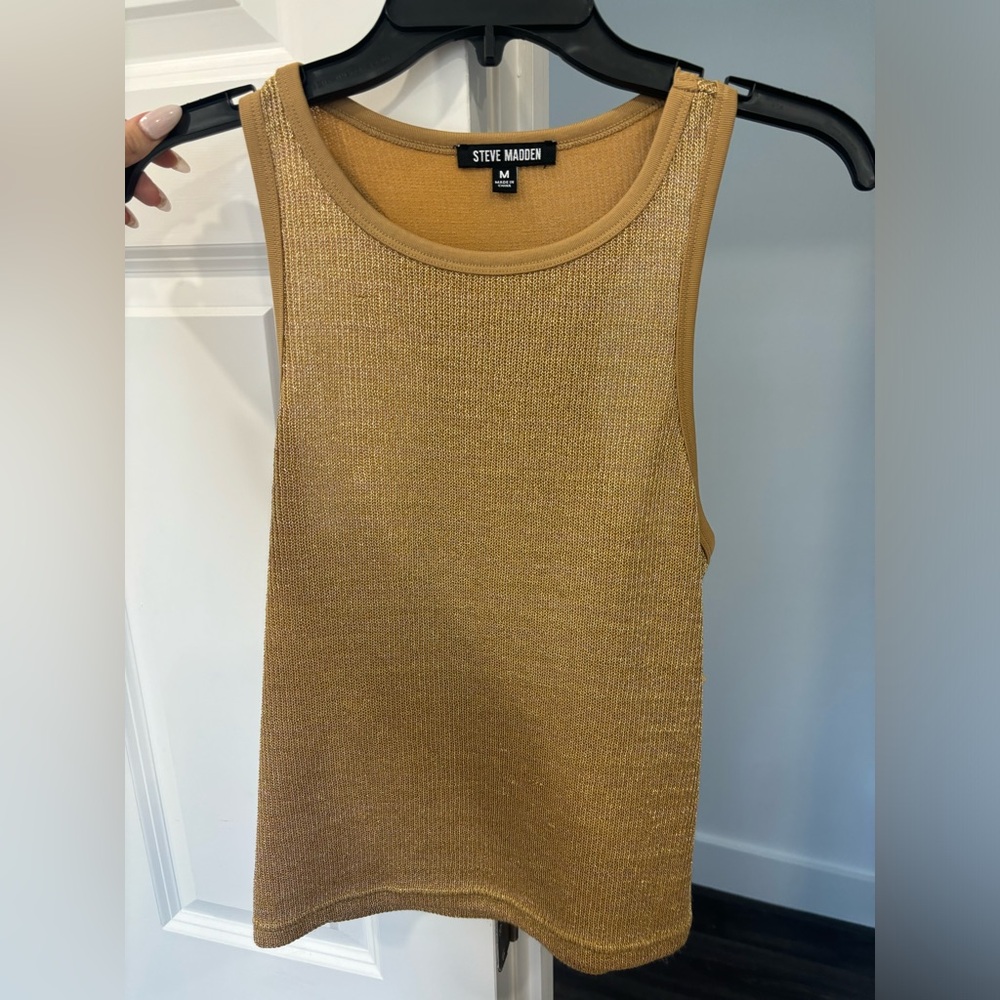 Steve Madden Gold Shimmer Racerback - Picture 2 of 2